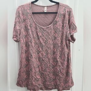 Brocade soft Pink & Grey Top